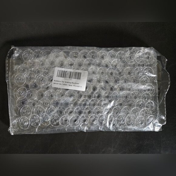 120 Transparent Plastic Bobbins for Sewing Machines, Compatible with Singer, Bro - Picture 1 of 3